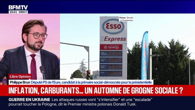 Prix des carburants: "On est dans une situation intenable, il faut baisser d'urgence les taxes", estime Philippe Brun, député PS de l'Eure