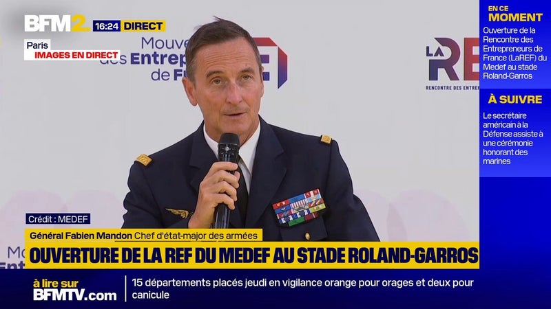 Le chef d'état-major des armées se félicite d'"une jeunesse (...) qui a ce courage de s'engager"