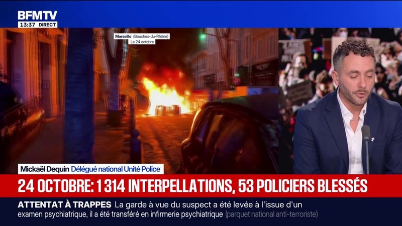 Manifestations du 24 octobre: "On a pas été confrontés à ce qu'on a vécu le 17 octobre", explique Mickaël Dequin, délégué national Unité Police
