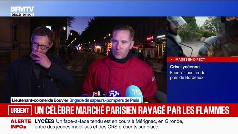 Incendie au marché des Enfants rouges: "Il ne reste plus rien du marché couvert", détaille le lieutenant-colonel de Bouvier