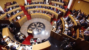 L'hémicycle de l'Assemblée régionale corse, à Ajaccio, le 27 mars 2024.