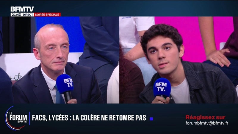 FORUM BFMTV - "Le 8h-18h Monsieur c'est choquant !": Henry, élève au lycée, interpelle Laurent Marcangeli, chef de file des députés “Horizons”