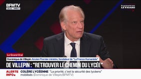 "Retrouvez le chemin du lycée": Dominique de Villepin, ancien Premier ministre, craint "la généralisation et un durcissement" du mouvement des lycéens