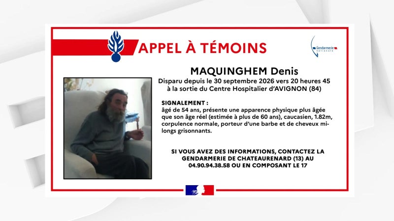 Un quinquagénaire porté disparu à Avignon depuis 5 jours, un appel à témoins lancé