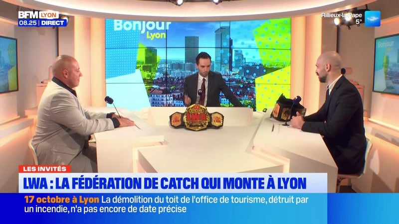 Les invités de Bonjour Lyon : Nicolas Royer et Vini Wells, de la Lyon Wrestling Association