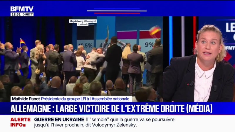 "C’est terrible", réagit Mathilde Panot (LFI) à la très large victoire de l'extrême droite à l'élection régionale en Saxe-Anhalt