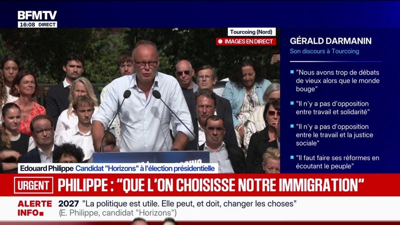 "Je veux qu'on choisisse notre immigration", estime Édouard Philippe, candidat "Horizons" à l'élection présidentielle