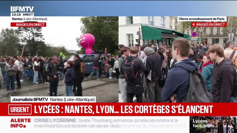 Mouvement lycéen: au moins 500 personnes présentes à Nantes pour manifester