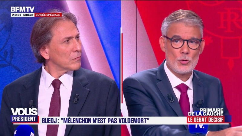 Primaire sociale-démocrate: "Jérôme Guedj a cette volonté de me coller à Jean-Luc Mélenchon", lance Olivier Faure