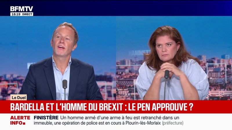 Jordan Bardella au côté de Nigel Farage à Birmingham: "C'est surprenant", déclare Tugdual Denis, journaliste à Valeurs Actuelles