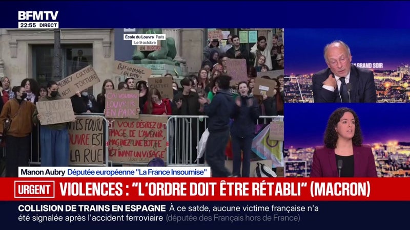 Mobilisation lycéenne: "Il n'y a aucun autre pays d'Europe où des jeunes sont amputés", déplore Manon Aubry, députée européenne La France Insoumise