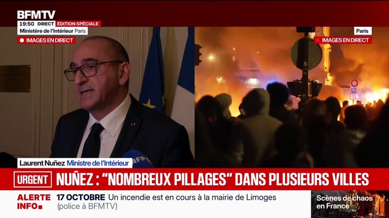 Mobilisations du 17 octobre: "Il y a une mise à feu à l'intérieur de la mairie de Limoges", annonce le ministre de l’Intérieur Laurent Nuñez