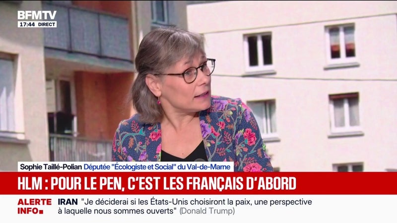 "Priorité nationale" pour le logement plaidée par le RN: "C'est une mesure qui rompt avec l'ordre républicain", estime Sophie Taillé-Polian (députée Écologiste et Social)