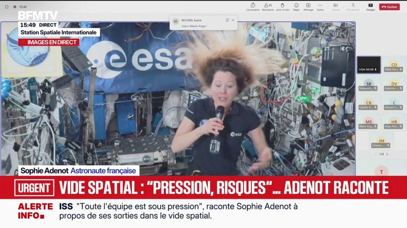 Sorties extravéhiculaires de Sophie Adenot: "La clé, c'est la récupération", explique l'astronaute