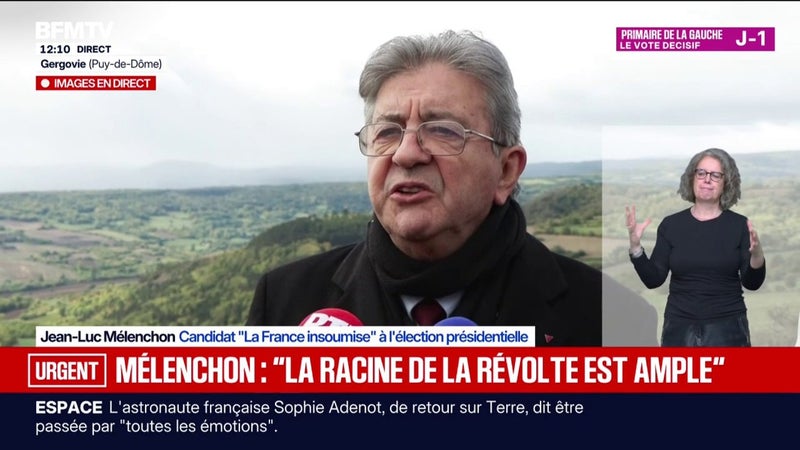 "Ce mouvement ne ressemble à aucun autre. Même "mai 68" était moins enraciné", estime Jean-Luc Mélenchon, candidat LFI à la présidentielle, à propos de la mobilisation lycéenne