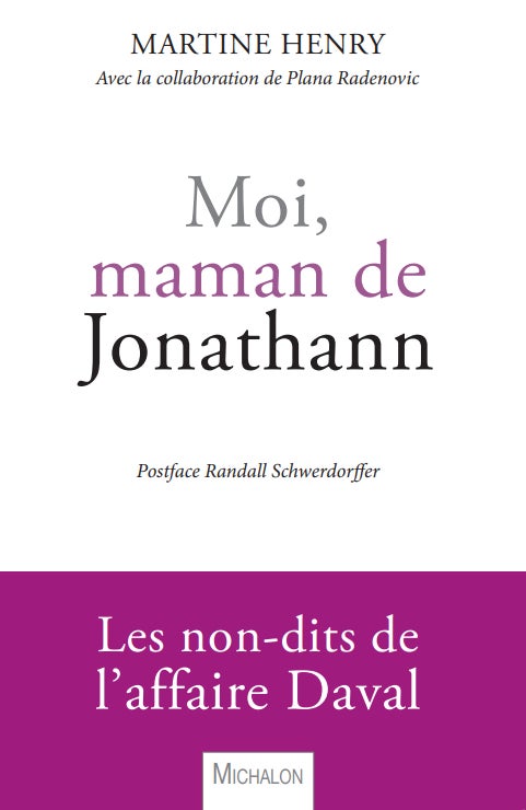 Livre de Martine Henry, "Moi, maman de Jonathann"