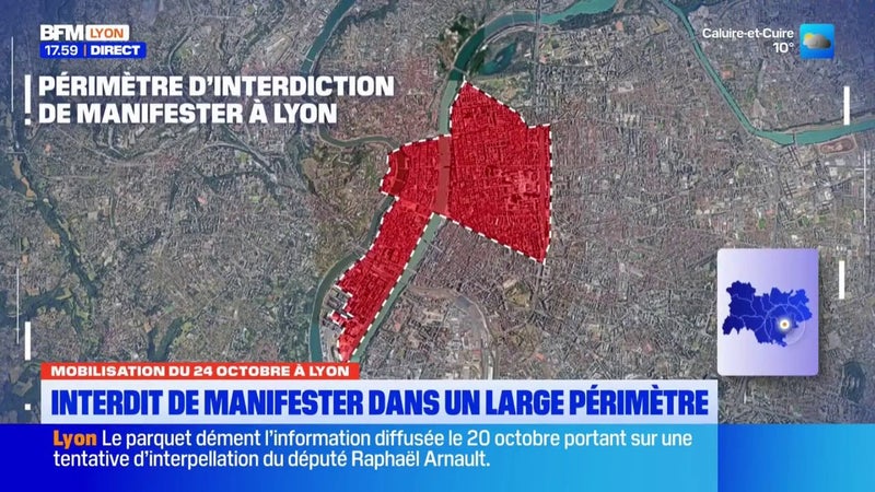 Mobilisation du 24 octobre : interdit de manifester dans un large périmètre de Lyon