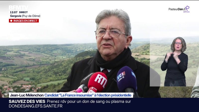 "On a compris que le pire danger, c'était la violence policière", déclare Jean-Luc Mélenchon, candidat LFI à la présidentielle, à propos de la mobilisation lycéenne