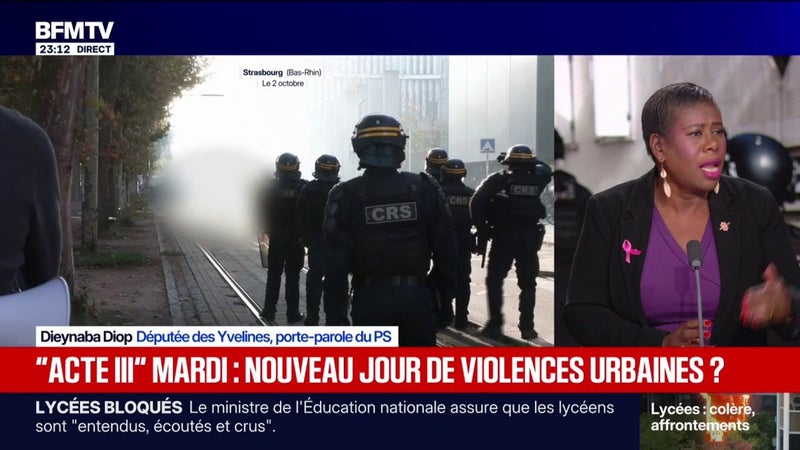 Colère lycéenne, violences urbaines: "La loi est déjà très stricte vis-à-vis des mineurs", explique Dieynaba Diop, porte-parole du PS