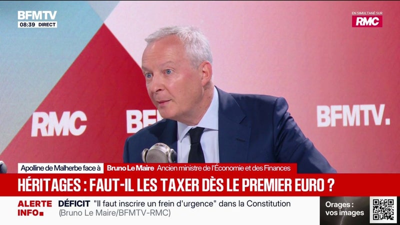 Taxer l'héritage: les classes moyennes payent trop", juge Bruno Le Maire qui demande "de la justice pour tous ceux qui travaillent