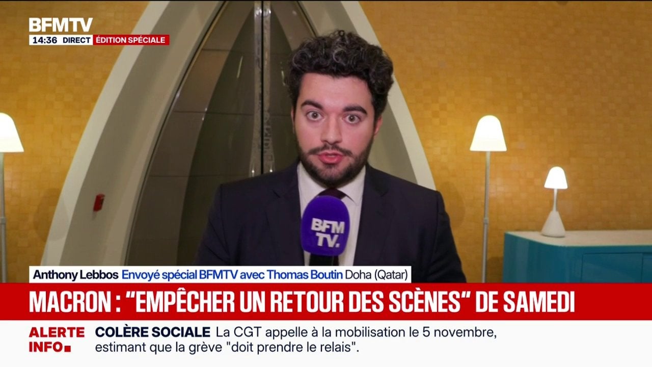 Manifestations de samedi 24 octobre: Emmanuel Macron promet que "les gens qui veulent faire le désordre seront empêchés"