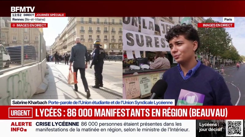 Colère des lycéens: "On veut un investissement massif et réel", réclame Sabrine Kharbach, porte-parole de l'Union étudiante