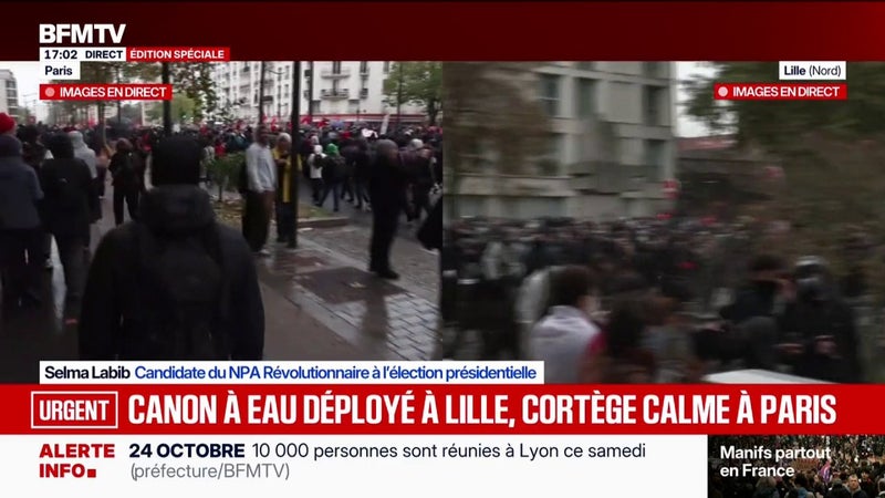 24 octobre: "Malgré les interdictions de manifester, on était encore des centaines de milliers dans la rue", déclare Selma Labib, candidate NPA Révolutionnaire à l'élection présidentielle