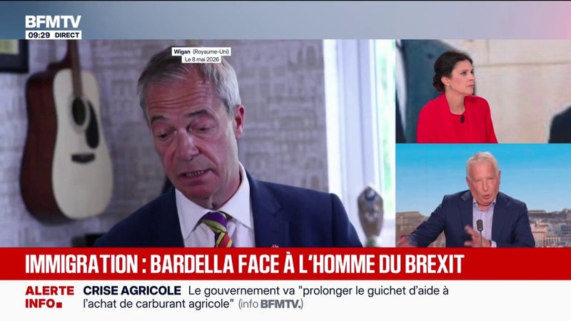 Jordan Bardella aux côtés de Nigel Farage: "On n'est pas du tout pour un Frexit", assure Philippe Ballard, député Rassemblement national de l'Oise