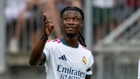 Eduardo Camavinga lors de Real Madrid-Fiorentina le 1er août 2026 à Klagenfurt (Autriche)