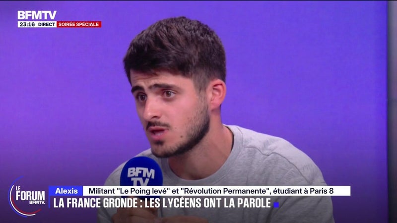FORUM BFMTV - "Vous êtes le gouvernement qui nous a mis la misère", lance Alexis, militant "Le Poing levé" et "Révolution Permanente" à Anne Genetet, ancienne ministre de l'Éducation nationale