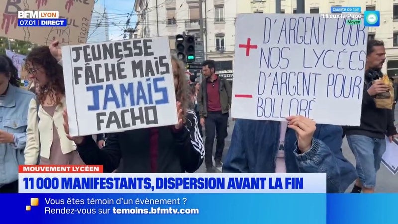 11.000 personnes ont manifesté à Lyon ce mardi en marge de la mobilisation lycéenne