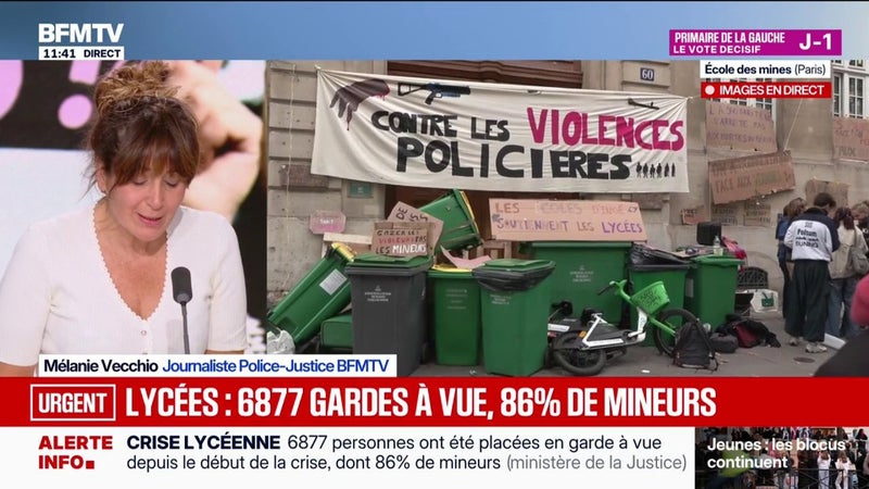 Colère des lycéens: 6.877 personnes ont été placées en garde à vue depuis le début de la crise, dont 86% de mineurs