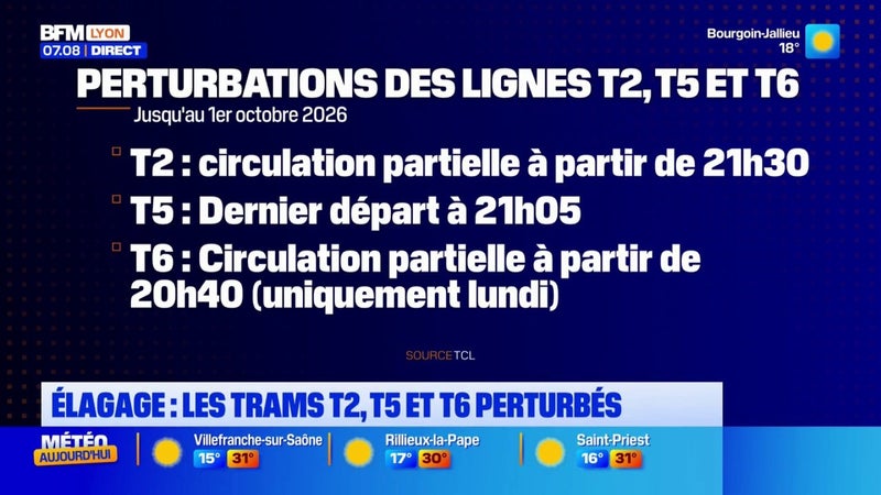 Trafic perturbé pour le réseau de transport en commun lyonnais jusqu'au 1er octobre