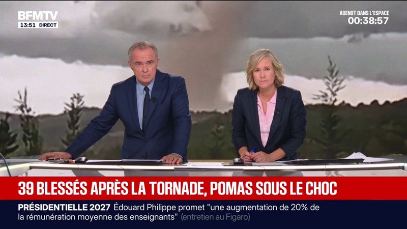 "C'est la cata": cet habitant de Pomas découvre les dégâts de la tornade chez lui