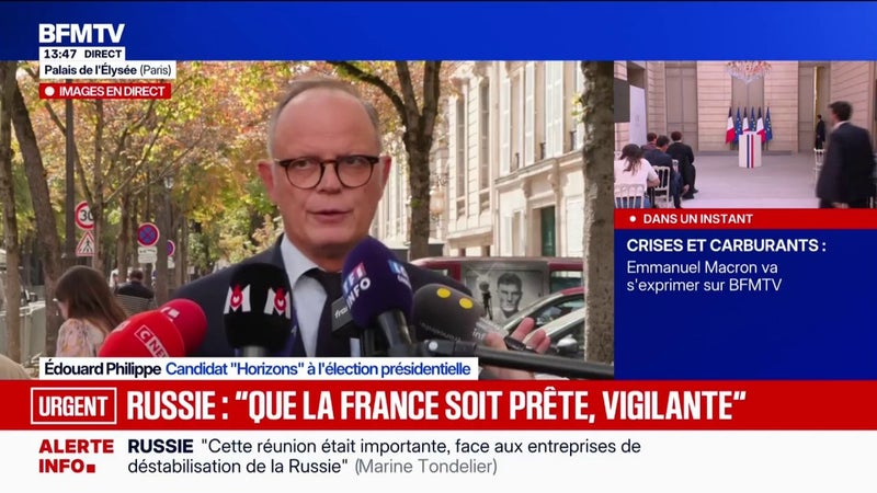 Russie : le "niveau de menace" sur la France "s'élève", déclare Edouard Philippe, candidat Horizons à l'élection présidentielle