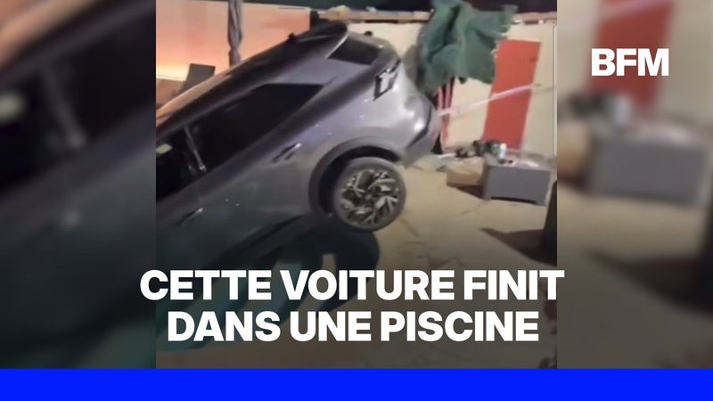 Alpes-Maritimes: une voiture finit dans la piscine d'un restaurant