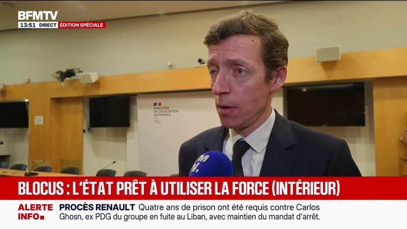 Blocus des lycées: Édouard Geffray dénonce des "instrumentalisations violentes des jeunes par des groupuscules extérieurs"