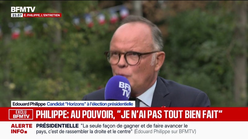 Primaire: "Je n'ai pas peur des élections", déclare Édouard Philippe, candidat "Horizons" à l'élection présidentielle