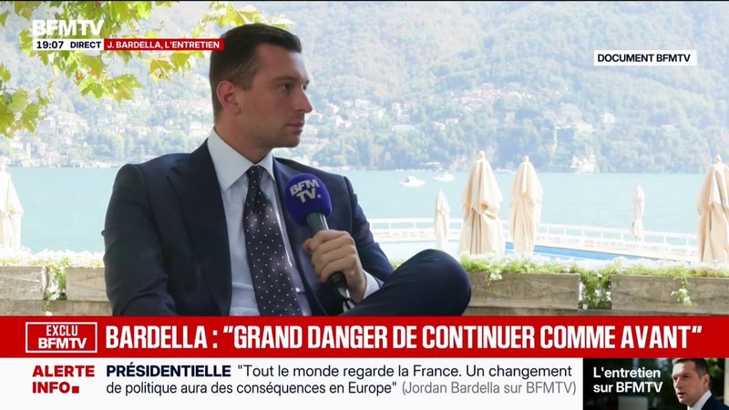 "Nous avons toujours soutenu l'Ukraine", déclare Jordan Bardella, président du Rassemblement national