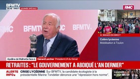 Retraites: "Nos voisins sont plutôt à 67 ans, donc ça viendra avec le temps", déclare Gérard Larcher, président LR du Sénat