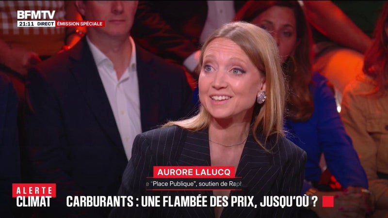 Baisse des prix des carburants: Aurore Lalucq, co-présidente de "Place Publique", propose la "taxation des superprofits au niveau européen"