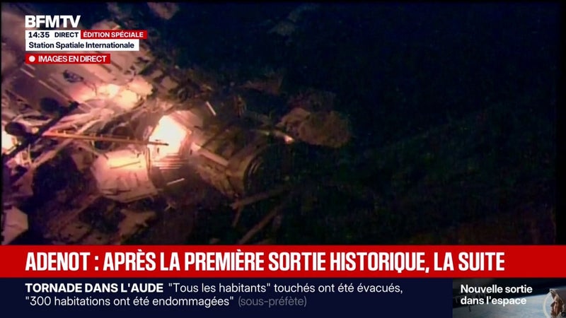 Deuxième sortie extravéhiculaire de Sophie Adenot: l'astronaute s'apprête à sortir de l'ISS
