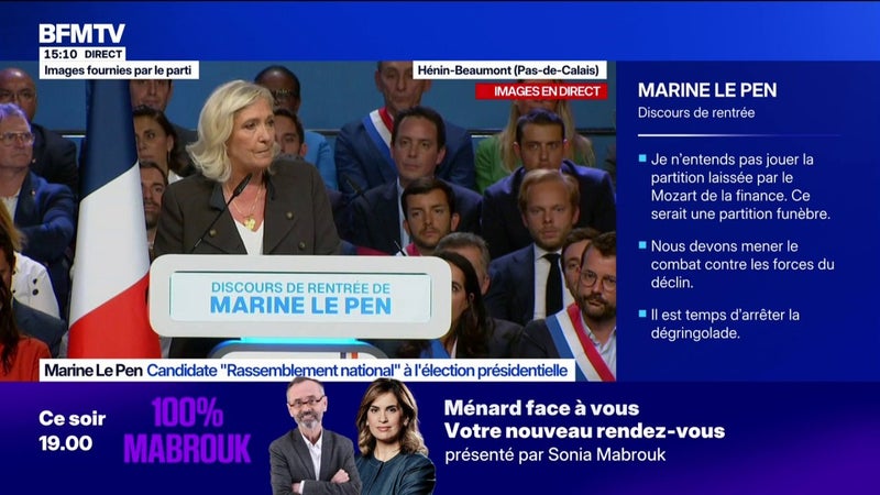 Pouvoir d'achat: "La question que tout le monde se pose, que le mouvement des gilets jaunes avaient posé: où passe l'argent?", interroge Marine Le Pen, candidate "Rassemblement national" à la présidentielle