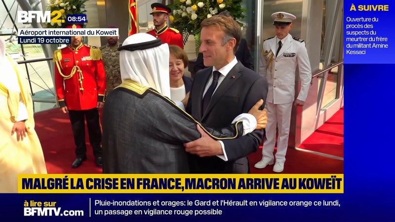 Carburants: Emmanuel Macron arrive au Koweït pour une tournée dans le Golfe