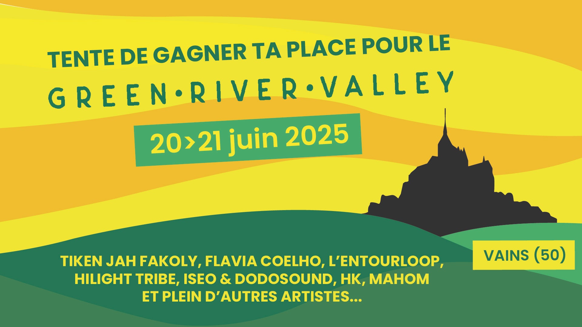 À gagner : pass de 2 jours pour assister au festival Green River Valley les 20 et 21 juin…