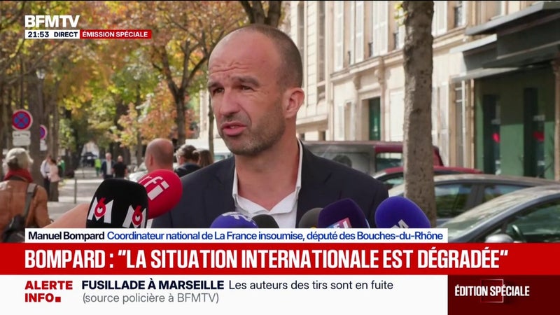 "Cette situation internationale dégradée c'est aussi la conséquence de choix et de décisions politiques", dénonce Manuel Bompard, coordinateur national de LFI