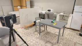 Modélisation 3D d'une scène de crime d'exercice.