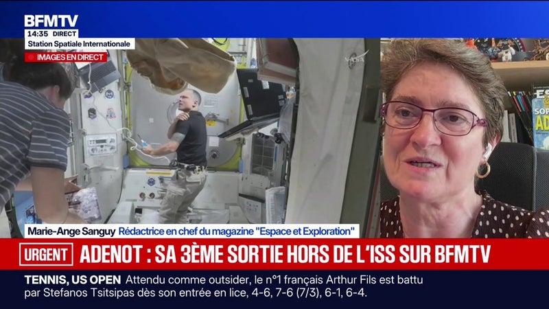 Sophie Adenot: "Les astronautes perdent entre 2 et 4 kilos pendant une sortie extravéhiculaire" souligne Marie-Ange Sanguy, rédactrice en chef du magazine "Espace et Exploration"