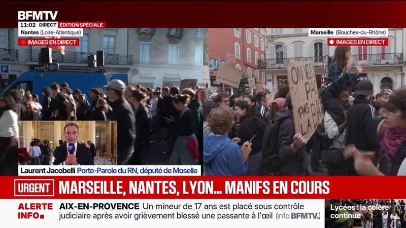 Colère des lycéens: "Le Premier ministre n'a apporté aucune réponse dans son intervention hier", estime Laurent Jacobelli (RN)