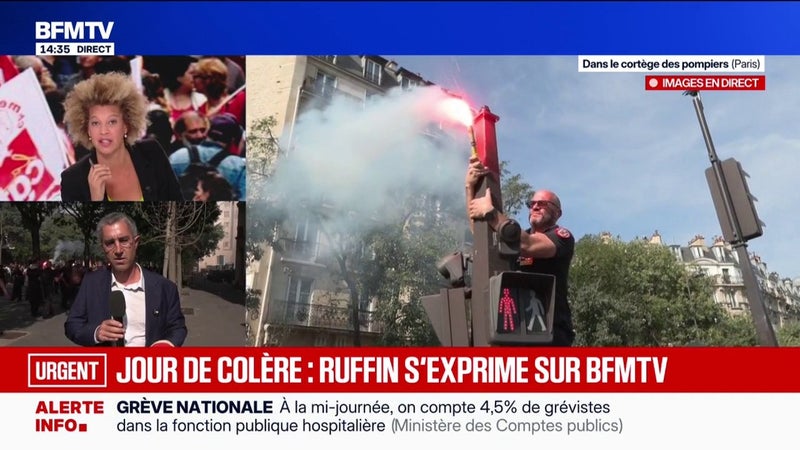 Pompiers en grève: "La colère est immense", assure François Ruffin, député de la Somme et candidat "Debout" à l'élection présidentielle
